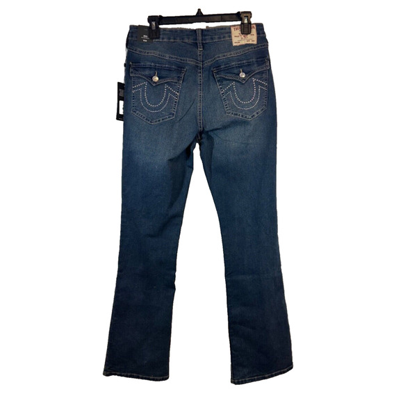 NEW True Religion 30 Becca Crystal Flap Rhinestone Mid Rise Bootcut Jean $179 B6 - Picture 2 of 7